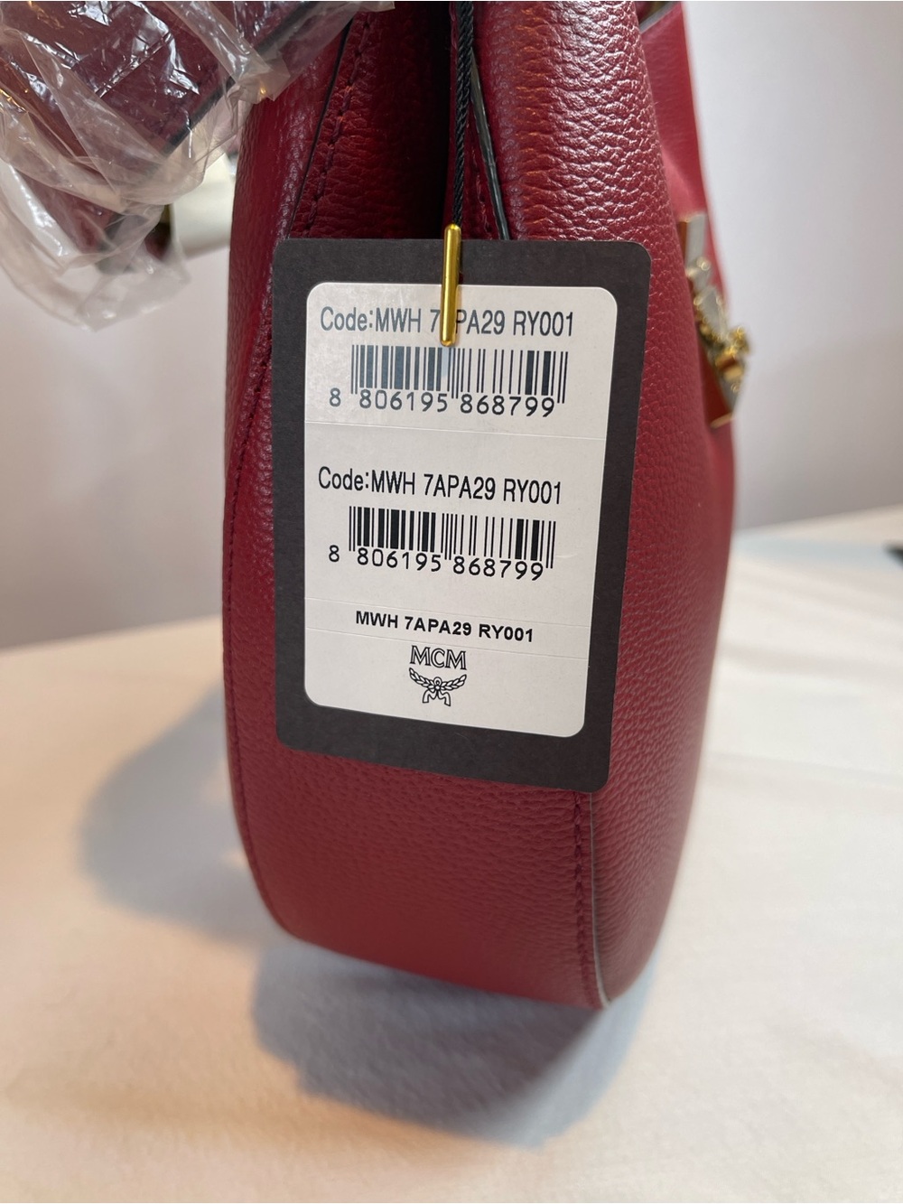 MCM Patricia Shoulder Bag Ruby Red Leather NWT Authenticated - Picture 2 of 15